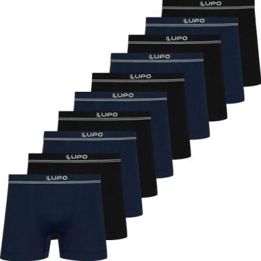 Imagem de Kit 10 Cuecas Boxer Lupo Original Box Masculino Poliamida Sem Costura 