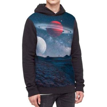 Imagem de Moletom Com Capuz Espaço Planetas Ref:555 - smoke, Preto, PP