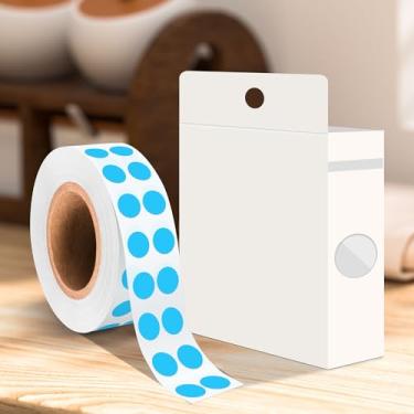 Imagem de Etiquetas adesivas circulares de 1/4 polegada, 1000 adesivos redondos de codificação de cores, etiquetas adesivas de rolo de bolinhas azul-petróleo para organização de inventário, classificação de