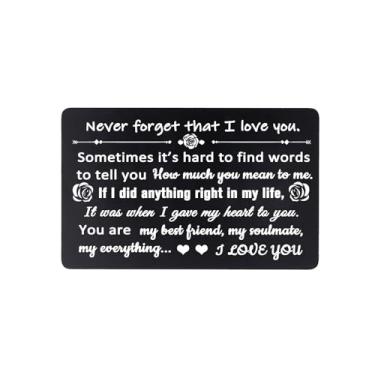 Imagem de Husband Wallet Card Couple Gravado Cartão I Love You Gifts for Him Her Valentine's Day Gifts, Preto, One Size, Arte
