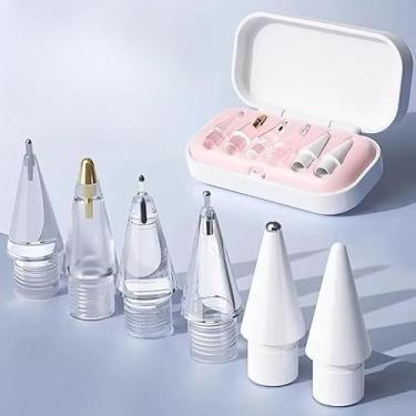Imagem de Conjunto de 6 peças de pontas de lápis de substituição para Apple Pencil 1 2 Pro Gen pontas macias para tablet e pontas stylus IPencil, iPad Pro