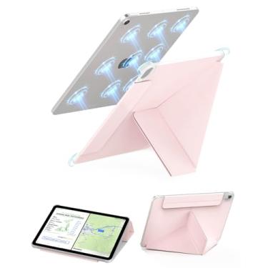 Imagem de Feams Capa Y Fold para iPad Air 11 polegadas M3 2025 / M2 2024, iPad Air 5ª/4ª geração 2022/2020 10,9 polegadas, suporte em forma de Y, capa traseira com fecho magnético e hibernação automática, rosa