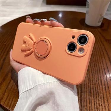 Imagem de Capa de telefone de silicone líquido para iPhone 13 12 11 Pro Max XS XR X 8 7 Plus Astronauta Ring Stand Holder Capa macia, T13, para iPhone X ou Xs