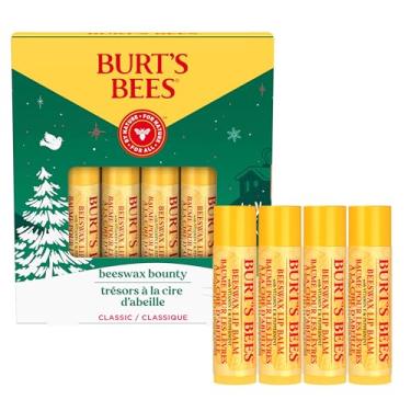 Imagem de Bees Christmas Gifts, 4 Lip Balm Stocking Stuffers Products, Beeswax Bounty Classic Set - Beeswax Moisturizing Lip Balm