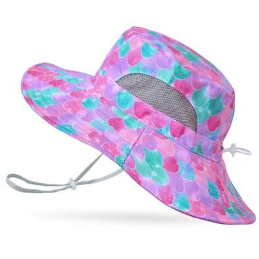 Imagem de Chapéu ICOSY Kids Mesh Bucket com proteção UV dobrável fúcsia