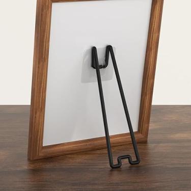 Imagem de Suporte adesivo para moldura, cavalete de metal com autoadesivo para exibição de fotos, para porta-retratos de 22 a 36 cm de altura (preto, grande)