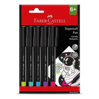 Imagem de Caneta Supersoft Pen 1.0mm Bpsses5zf 5 Cores - Faber Castell