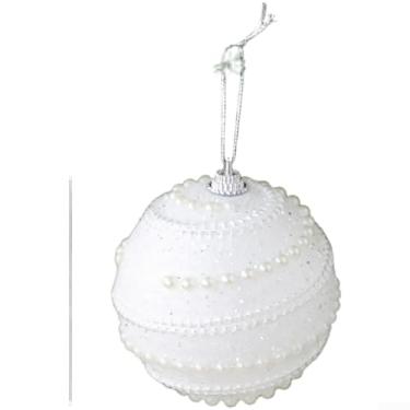 Imagem de Ornamentos de bola de espuma de árvore de Natal de 8 cm em ouro branco, rosa, vermelho, azul, decorações suspensas de plástico leve com design espiral moderno para exibição de janelas e interiores de