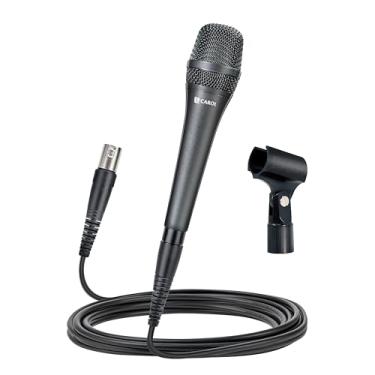 Imagem de CAROL Microfone vocal com fio XLR AC-910 – Microfone cardioide dinâmico com tecnologia de cancelamento de ruído AHNC de motor duplo para canto, karaokê, palco e estúdio, inclui microfone, clipe de