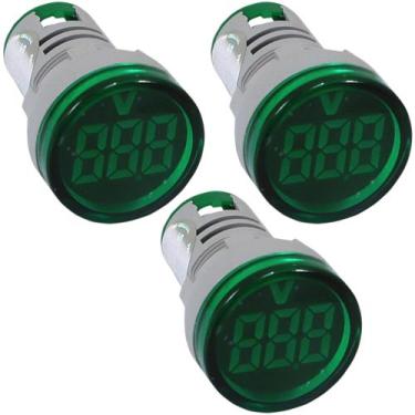 Imagem de 3 Medidor Voltímetro Digital 5-60Vcc Verde 22mm AD22-22VS-DC-G Corrent