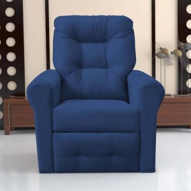 Imagem de Poltrona Reclinável Para Descanso Thalia Suede Azul
