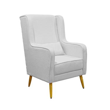 Imagem de Poltrona De Amamentação Pé Palito Eduarda Com Puff Veludo Cinza