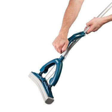 Imagem de Rodo Mop Espremedor Dobrável com Cabo Alumínio Regulável 1,40m, Refil Espuma 27cm, Absorção 380ml, para Pisos Janelas Paredes