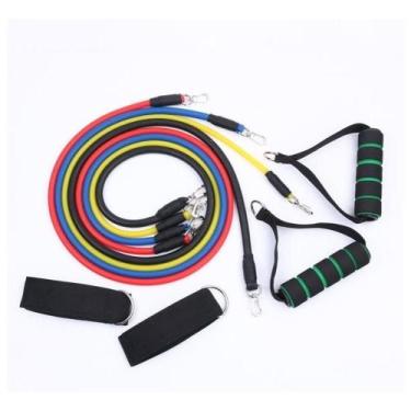 Imagem de Kit Elásticos 11 Itens Funcional Pilates Yoga Musculação - Import