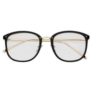 Imagem de Armação De Óculos Para Grau Feminina Quadrada Seul Preto - Shark Óculo