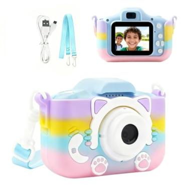 Imagem de Câmera Infantil, Lente Dupla para Bebês e Crianças Pequenas, Câmeras Frontal e Traseira para Fotografia e Gravação de Vídeo, Segurança à Prova de Quedas (Colorido Azul)