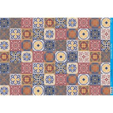 Imagem de Papel para Decoupage Litoarte 49x34,3cm Azulejo - PD-509