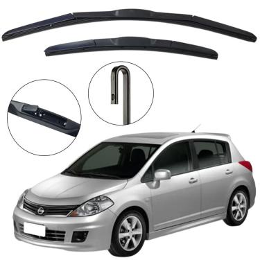 Imagem de Kit Palheta Dianteira Nissan Tiida 2008 a 2013 Limpador de Parabrisa de Silicone