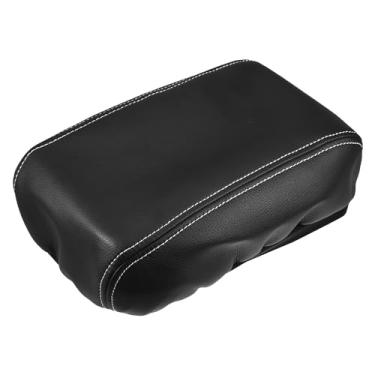 Imagem de uxcell Capa protetora de caixa de apoio de braço de carro couro sintético para Subaru Forester 2013-2018 preto com pontos brancos