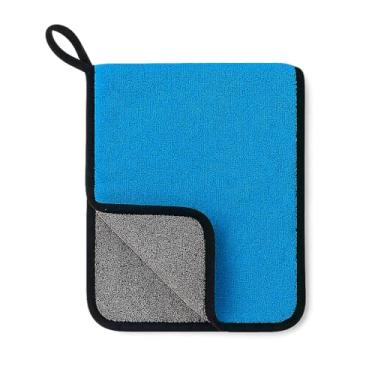 Imagem de Pano de Microfibra Automotivo 600 GSM 30×40 cm Ultra Macio, Super Absorvente, Sem Riscar, Para Carro, Moto e Limpeza Geral. (1, Azul, Único)