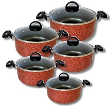 Imagem de Jogo De Panelas 5 Peças Antiaderente Com Tampa De Vidro GAL