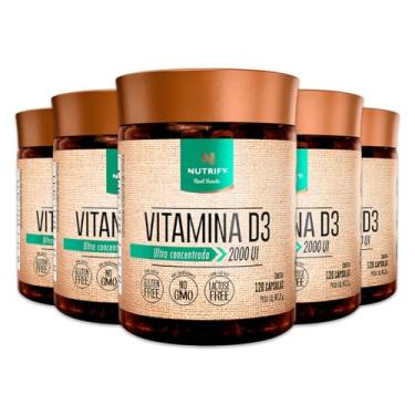Imagem de Kit 5 Vitamina D3 2000UI 120 Cápsulas Nutrify