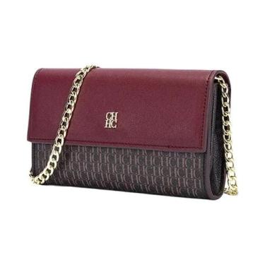 Imagem de Bolsa Transversal Feminina De Luxo Leve CH Com Design De Corrente Em B