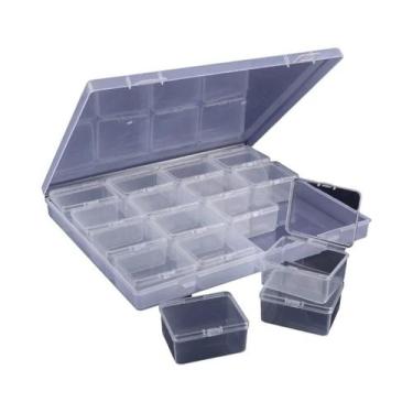 Imagem de Caixa Organizadora De Plástico Transparente Pequena Com Tampa Articula