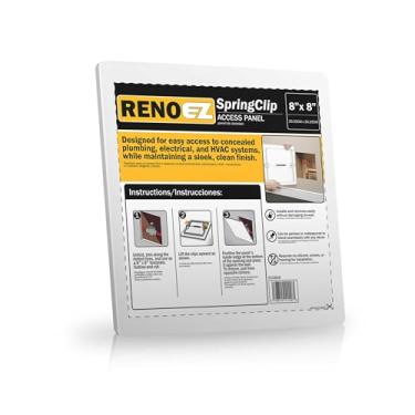 Imagem de RenoEZ Painel de acesso de plástico 20 x 20 cm com tecnologia Spring Click - sem necessidade de ferramentas - para drywall, teto e parede - porta de acesso para encanamento, HVAC e outros furos ou