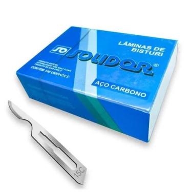 Imagem de Lamina Bisturi N 15 Com 100 Un - Aço Carbono (Solidor)