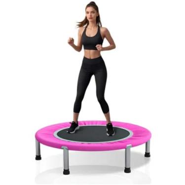 Imagem de NOVEVE Trampolim Jump Profissional,Jump Cama Elastica Ginástica Com Capa Saia Diâmetro 1 M 200kg Rosa