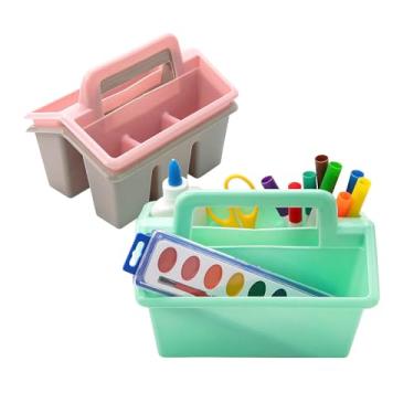 Imagem de Fun Express Caddies de armazenamento pastel para sala de aula de 23 x 16 cm com 4 compartimentos - 6 peças