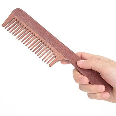 Imagem de Yinhing Pente de Barba de Sândalo, Dentes Largos e Finos, Pente de Madeira para Homens e Mulheres, de Sândalo Vermelho Feito à Mão para Uso Em Salão de Viagem Em Casa, 4 Tipos (de dentes largos)