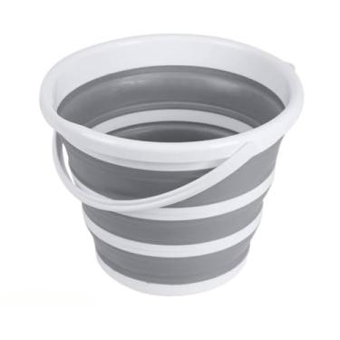 Imagem de Kit Com 1 Cesto De 26 Litros Retrátil de Silicone E 2 Baldes De 10 Litros Retrátil Dobrável Silicone