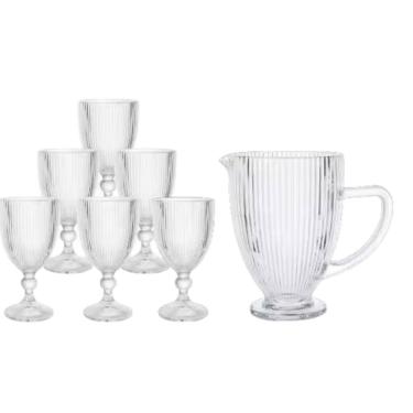 Imagem de Jogo de 06 Taças com Jarra Crystal 1L Ellegance Lux