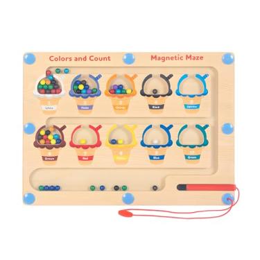 Imagem de Brinquedo Labirinto Life Ice Cream Maze Infantil Quebra-Cabeça Criativo de Montar Blocos para Crianças, Jogo Educativo de Raciocínio e Construção,