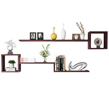 Imagem de Prateleiras flutuantes para organizador de brinquedos, fácil de instalar na parede para vários fins de armazenamento, perfeita para casa e escritório, preto - 1,4 m (nogueira 1,2 m)