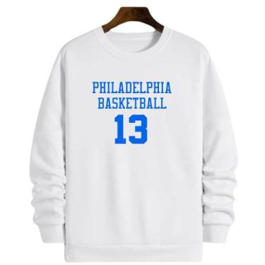 Imagem de Blusa Moletom Gola Basquete Philadelphia Basketbal número 13 - Loja Cl