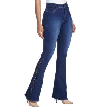 Imagem de Calça Jeans HNO Flare Com Barra Desfiada Azul - HNO Jeans, 38