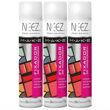 Imagem de Kit 3 Fixador De Maquiagem Profissional Neez Spray Alta Duração Proteç
