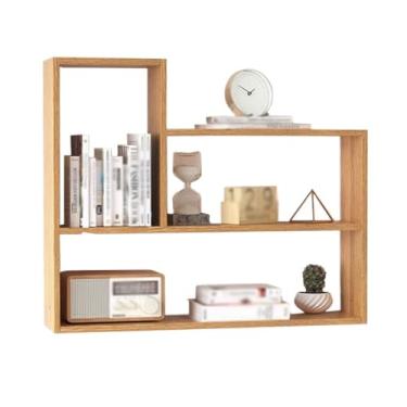 Imagem de Estantes de livros abertas montadas na parede, armários de armazenamento feitos à mão, para estudo em casa ou escritório, prateleiras, prateleiras, impressoras, escritório