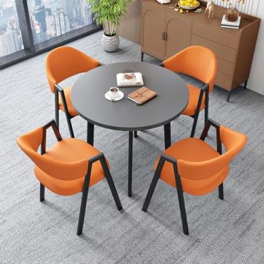 Imagem de Mesa de clube de recepção de escritório, mesa de negociação e conjunto de cadeira, conjunto de mesa de jantar redonda, pequenas mesas de sala de conferências, conjunto de mesa de jantar de cozinha de