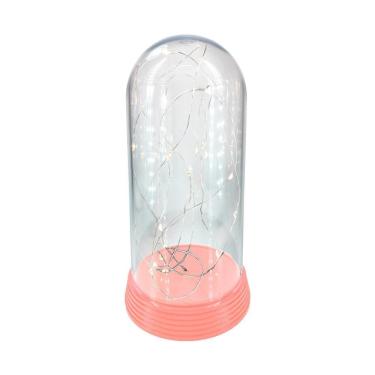 Imagem de Luminária Cúpula Encantada Com Luzes De Led Base Rosa