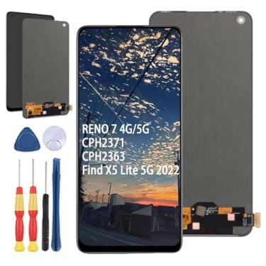 Imagem de Yuxyiony Nova tela de substituição para Oppo Reno 7 4G 5G CPH2371 CPH2363 / Find X5 Lite 5G 2022 tela de reparo de tela LCD e acessórios de ferramenta de substituição