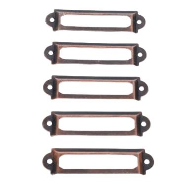 Imagem de Pssopp 100 Suporte de Etiqueta de Metal Dos Pces, Etiquetas da Biblioteca Dos Quadros da Etiqueta do Armário de Arquivo Com Parafusos para Gavetas do Escritório Armário Caixa de