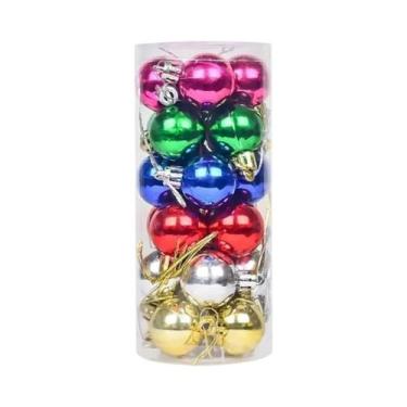 Imagem de 24/36 Peças De Bolas Decorativas De Natal Em Metal Brilhante De 4cm Pa
