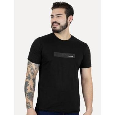 Imagem de Camiseta Calvin Klein Jeans Masculina Sustainable Tape Logo Preta-Masculino