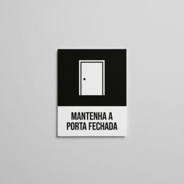 Imagem de Placa Acm Desenho Mantenha Porta Fechada 18X23 - Sinalizo