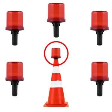 Imagem de Sinalizador Viario Solar Kit 5 Uni Estrada Rodovia Cone Rua Alerta Obra