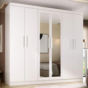 Imagem de Guarda-Roupa Solteiro Lancaster 6 Portas 3 Gavetas 100% Mdf com Espelh